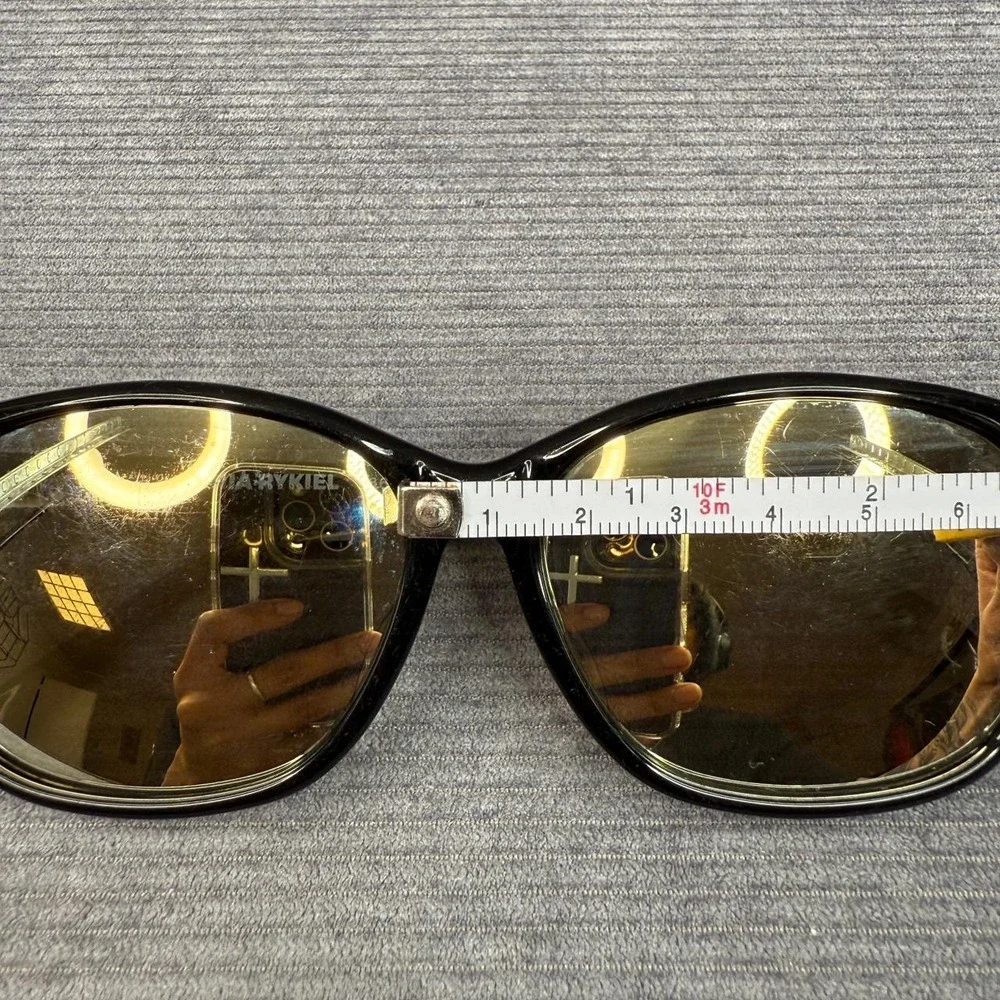 Sonia Rykiel Vintage Black Square Y2k Sunglasses 66-9501 Gold‎ Hardware